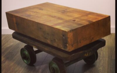 Timber Topped Coal Cart Table